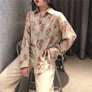 Floral Loose Blouse / Light Academia Clothing for Women
